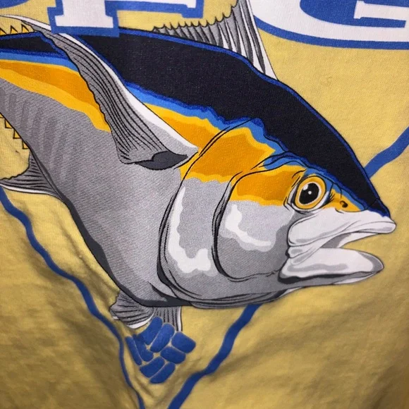 Columbia Yellow PFG Fish Graphic Tee..men’s..size large - Picture 8 of 8